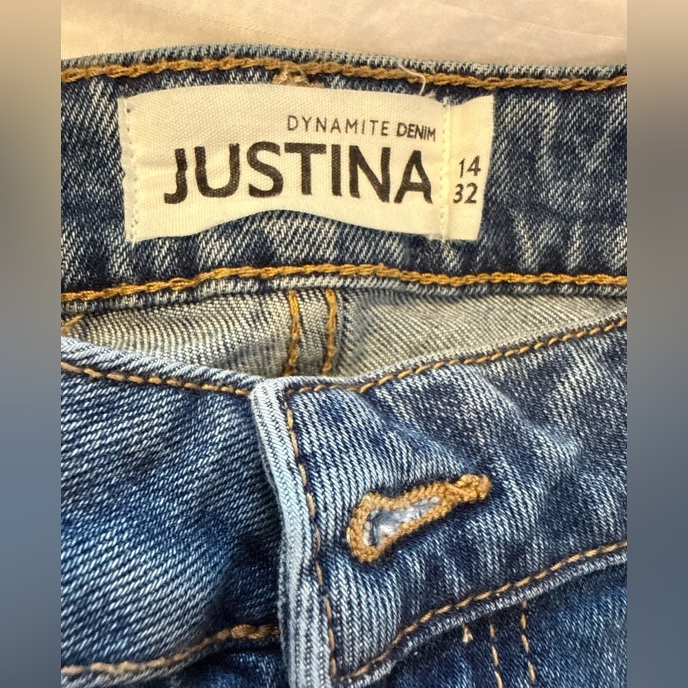 Dynamite Justina Blue Medium Wash Denim Jeans size 14 - Picture 2 of 8
